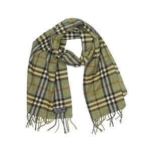 BURBERRY Green Brown/Tan Large Chunky Lambswool Scarf